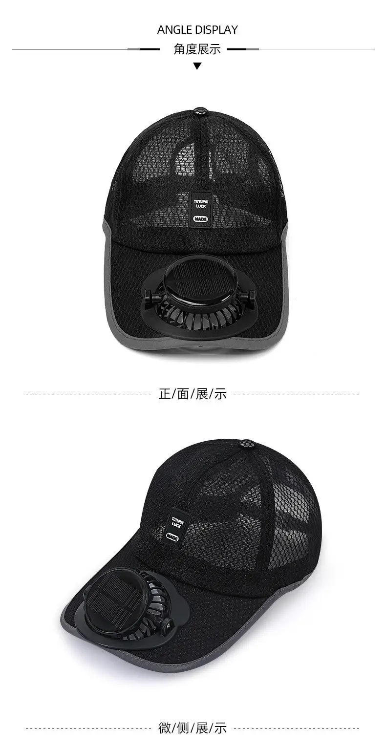 Summer Breathable Mesh Hat Solar Fan Hat Outdoor Leisure Sun Protection Baseball Cap Sun Hat Sunshade Hat — feature 10