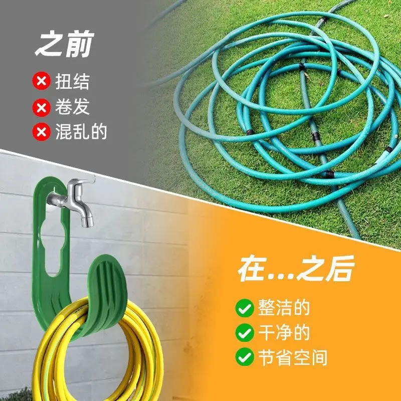 Wall-Mounted Garden Retractable Hose Storage Rack for Home Use, Outdoor Faucet Hook Garden Hose Organizer — feature 6