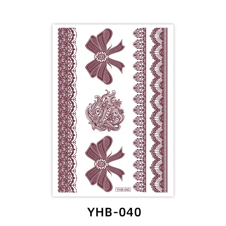 Specially Designed for 2026 Brown Lace Tattoo Stickers Hennatattoosticker Temporary Tattoo Stickers Finger Tattoos