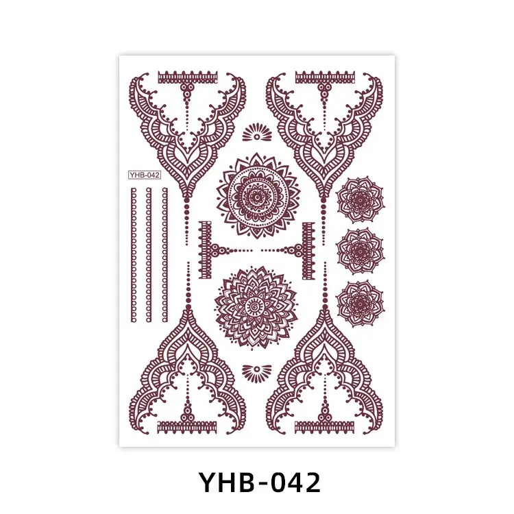 Specially Designed for 2026 Brown Lace Tattoo Stickers Hennatattoosticker Temporary Tattoo Stickers Finger Tattoos