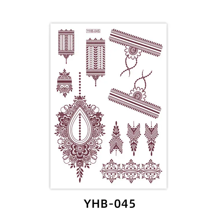 Specially Designed for 2026 Brown Lace Tattoo Stickers Hennatattoosticker Temporary Tattoo Stickers Finger Tattoos