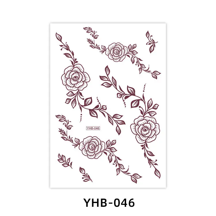 Specially Designed for 2026 Brown Lace Tattoo Stickers Hennatattoosticker Temporary Tattoo Stickers Finger Tattoos