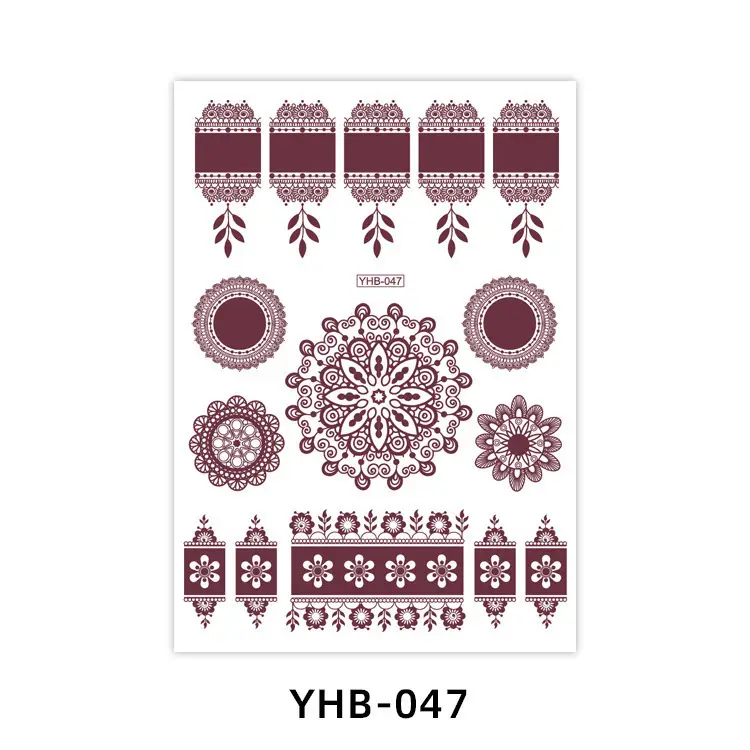 Specially Designed for 2026 Brown Lace Tattoo Stickers Hennatattoosticker Temporary Tattoo Stickers Finger Tattoos