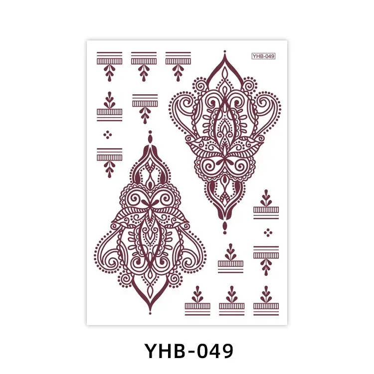 Specially Designed for 2026 Brown Lace Tattoo Stickers Hennatattoosticker Temporary Tattoo Stickers Finger Tattoos