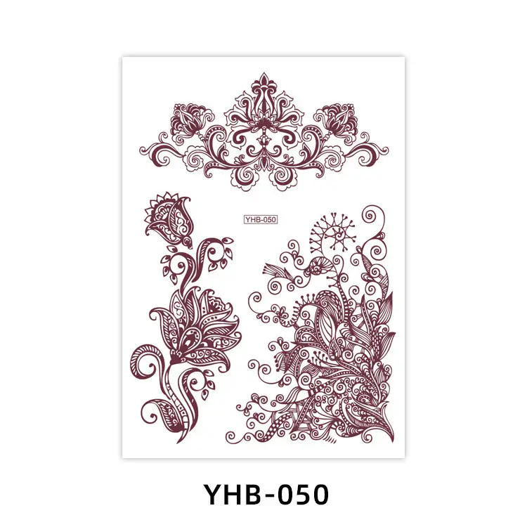 Specially Designed for 2026 Brown Lace Tattoo Stickers Hennatattoosticker Temporary Tattoo Stickers Finger Tattoos