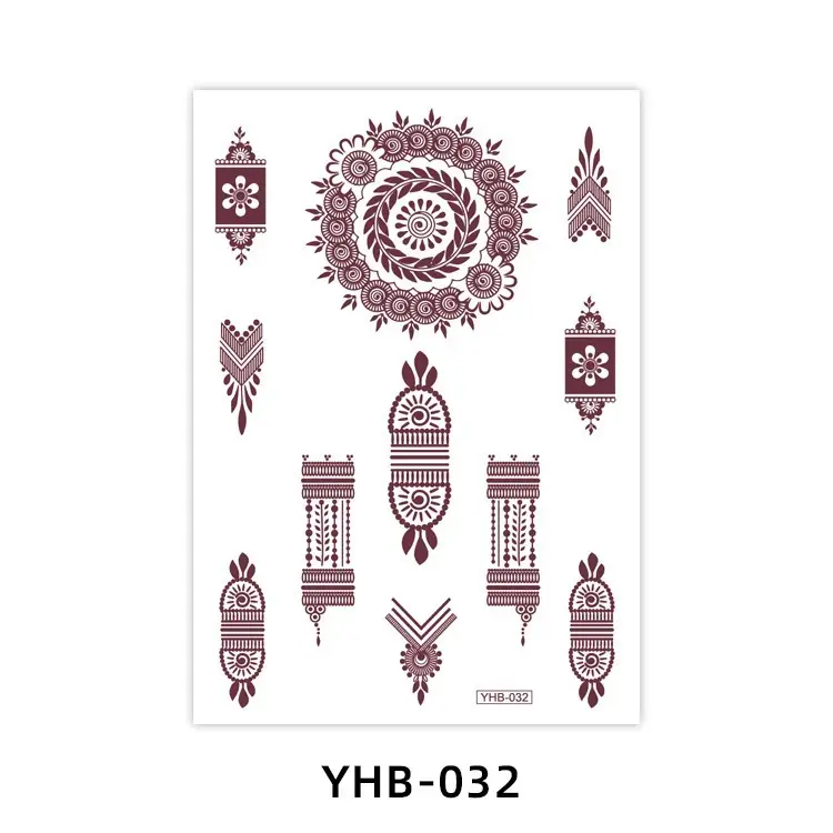 Specially Designed for 2026 Brown Lace Tattoo Stickers Hennatattoosticker Temporary Tattoo Stickers Finger Tattoos