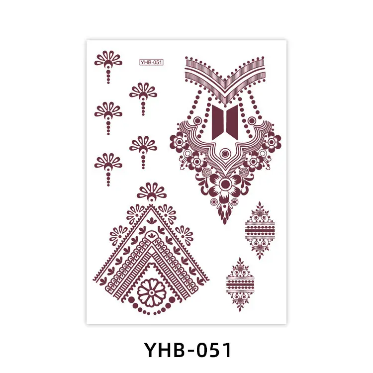 Specially Designed for 2026 Brown Lace Tattoo Stickers Hennatattoosticker Temporary Tattoo Stickers Finger Tattoos