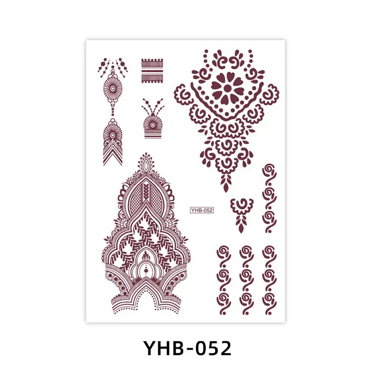 Specially Designed for 2026 Brown Lace Tattoo Stickers Hennatattoosticker Temporary Tattoo Stickers Finger Tattoos