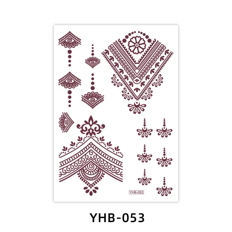 Specially Designed for 2026 Brown Lace Tattoo Stickers Hennatattoosticker Temporary Tattoo Stickers Finger Tattoos