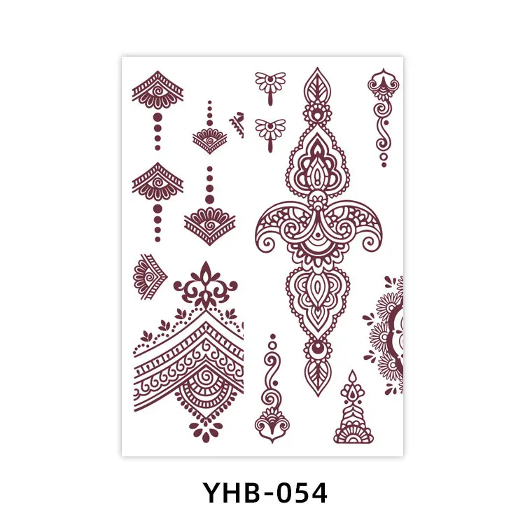 Specially Designed for 2026 Brown Lace Tattoo Stickers Hennatattoosticker Temporary Tattoo Stickers Finger Tattoos