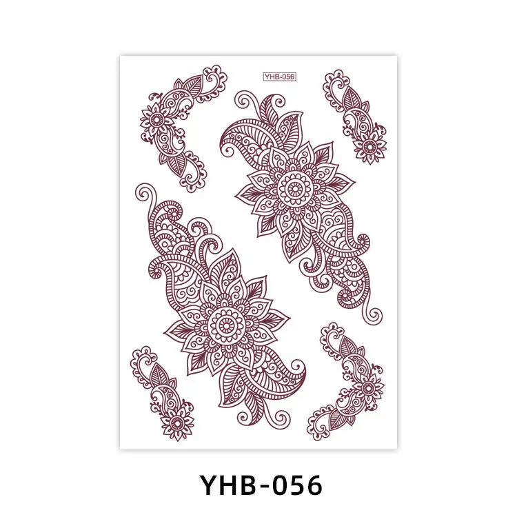 Specially Designed for 2026 Brown Lace Tattoo Stickers Hennatattoosticker Temporary Tattoo Stickers Finger Tattoos