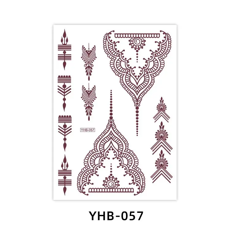 Specially Designed for 2026 Brown Lace Tattoo Stickers Hennatattoosticker Temporary Tattoo Stickers Finger Tattoos