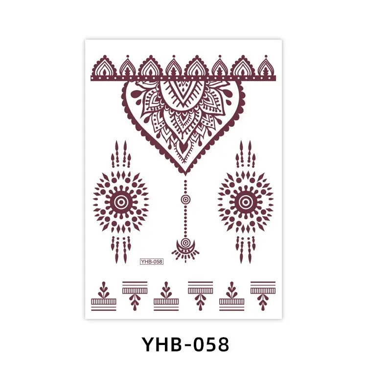 Specially Designed for 2026 Brown Lace Tattoo Stickers Hennatattoosticker Temporary Tattoo Stickers Finger Tattoos