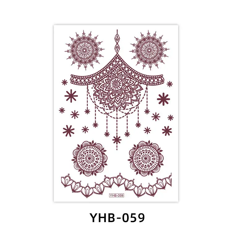 Specially Designed for 2026 Brown Lace Tattoo Stickers Hennatattoosticker Temporary Tattoo Stickers Finger Tattoos