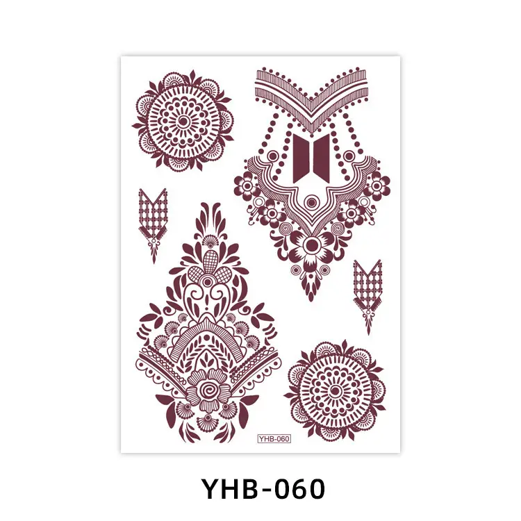 Specially Designed for 2026 Brown Lace Tattoo Stickers Hennatattoosticker Temporary Tattoo Stickers Finger Tattoos