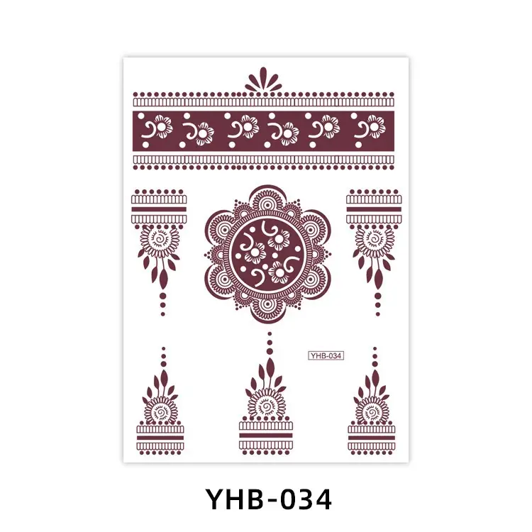 Specially Designed for 2026 Brown Lace Tattoo Stickers Hennatattoosticker Temporary Tattoo Stickers Finger Tattoos