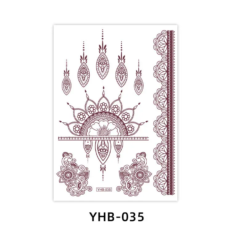 Specially Designed for 2026 Brown Lace Tattoo Stickers Hennatattoosticker Temporary Tattoo Stickers Finger Tattoos