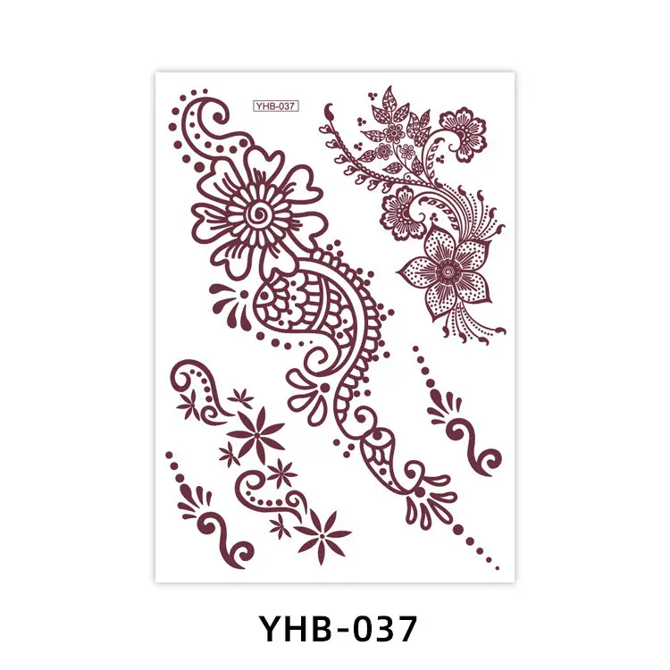 Specially Designed for 2026 Brown Lace Tattoo Stickers Hennatattoosticker Temporary Tattoo Stickers Finger Tattoos