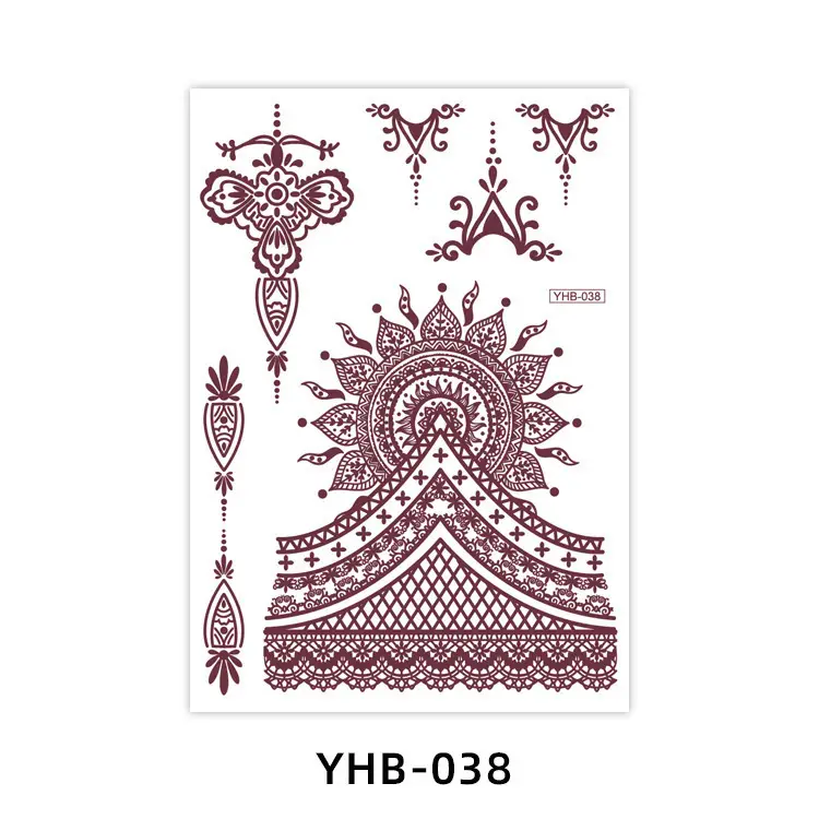Specially Designed for 2026 Brown Lace Tattoo Stickers Hennatattoosticker Temporary Tattoo Stickers Finger Tattoos