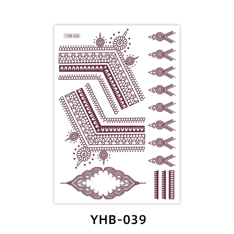Specially Designed for 2026 Brown Lace Tattoo Stickers Hennatattoosticker Temporary Tattoo Stickers Finger Tattoos
