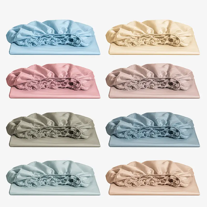 Authentic Hotel-Grade A-Class 100-Thread-Count Long-Staple Cotton Bed Sheet, Single Piece, Pure Cotton, Satin Duvet Cover, Single Bed Fitted Sheet for Sleeping Naked