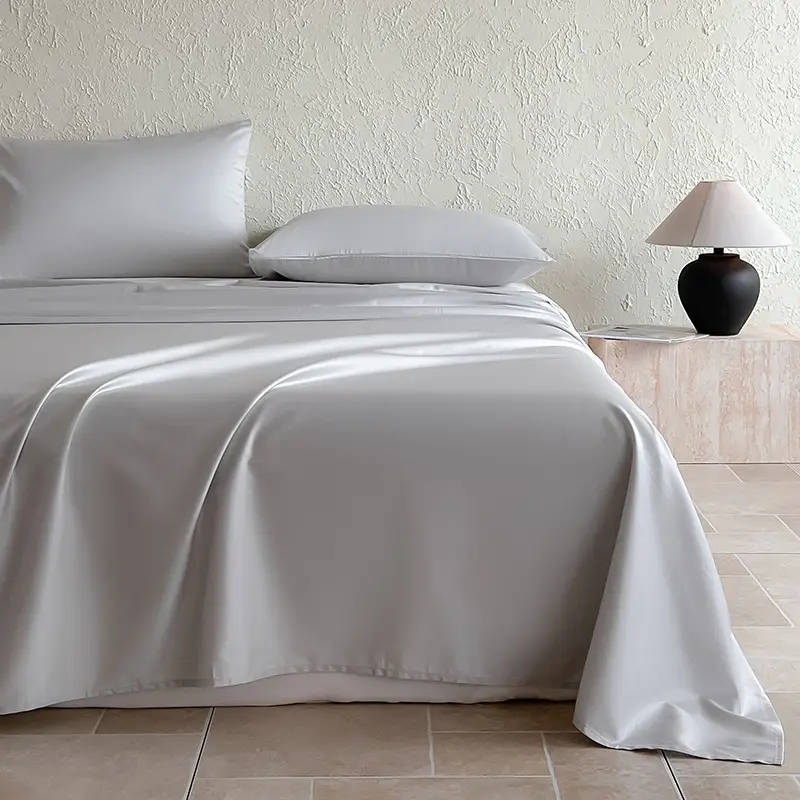 Authentic Hotel-Grade A-Class 100-Thread-Count Long-Staple Cotton Bed Sheet, Single Piece, Pure Cotton, Satin Duvet Cover, Single Bed Fitted Sheet for Sleeping Naked