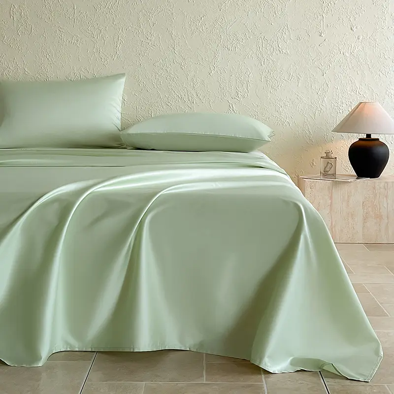Authentic Hotel-Grade A-Class 100-Thread-Count Long-Staple Cotton Bed Sheet, Single Piece, Pure Cotton, Satin Duvet Cover, Single Bed Fitted Sheet for Sleeping Naked