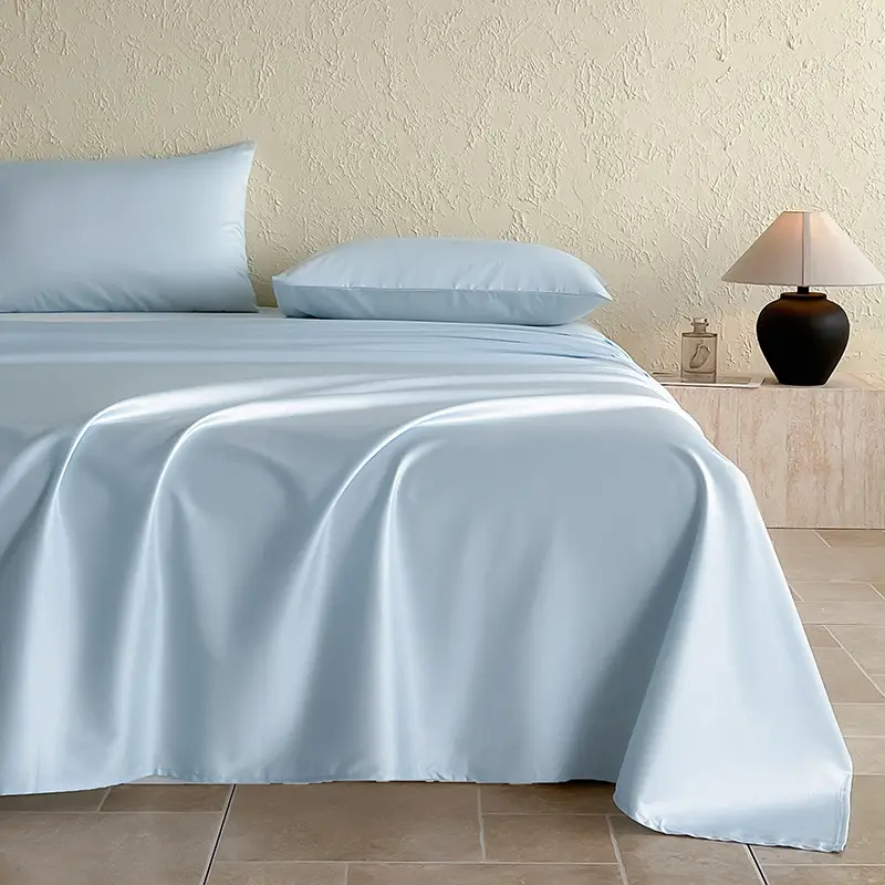 Authentic Hotel-Grade A-Class 100-Thread-Count Long-Staple Cotton Bed Sheet, Single Piece, Pure Cotton, Satin Duvet Cover, Single Bed Fitted Sheet for Sleeping Naked