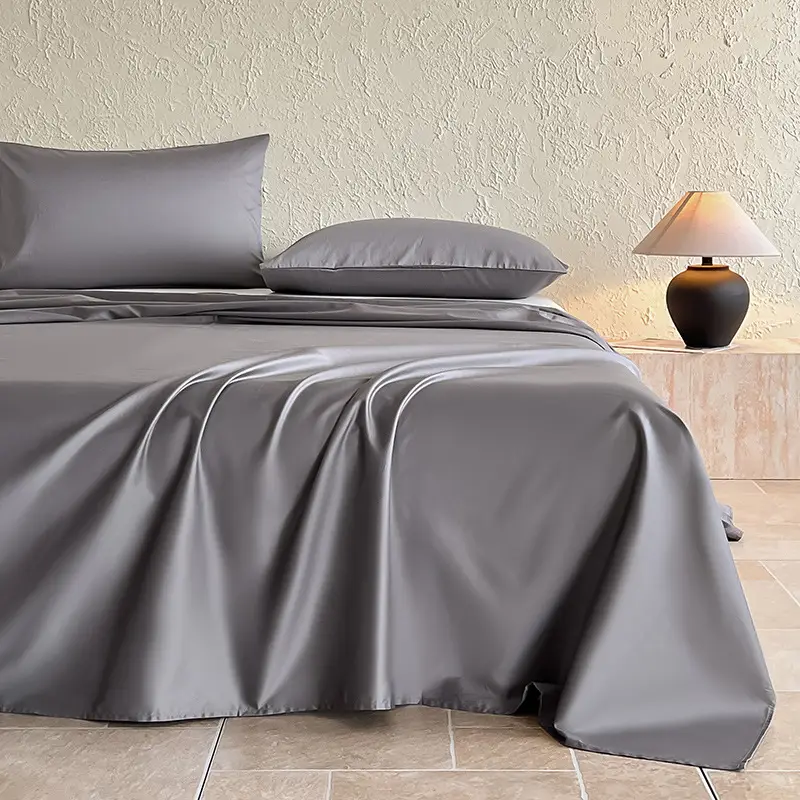 Authentic Hotel-Grade A-Class 100-Thread-Count Long-Staple Cotton Bed Sheet, Single Piece, Pure Cotton, Satin Duvet Cover, Single Bed Fitted Sheet for Sleeping Naked