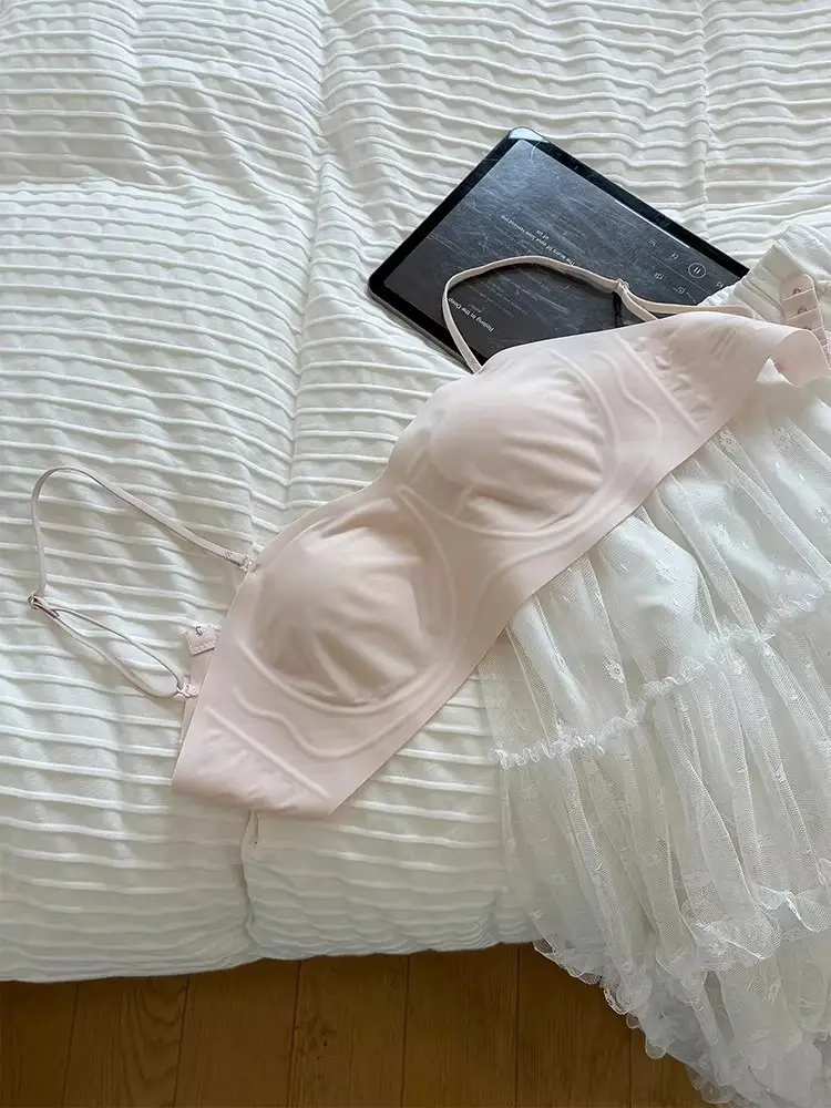 Summer Ultra-Thin Cat Paw Cup Strapless Bra with Detachable Shoulder Straps, Two-Way Wear, Women's Large Bust Minimizing Anti-Exposure Bra — feature 4