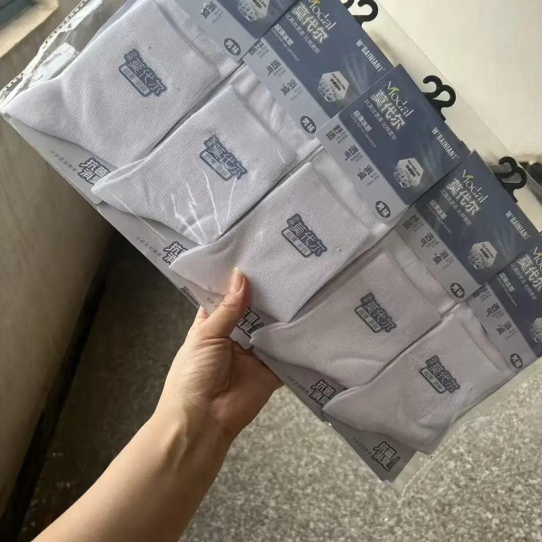 Socks Centennial Spring/Summer New Modal Mid-Waist Mesh Socks Ultra-Thin Ice-Feel Mid-Calf Casual Socks Wholesale
