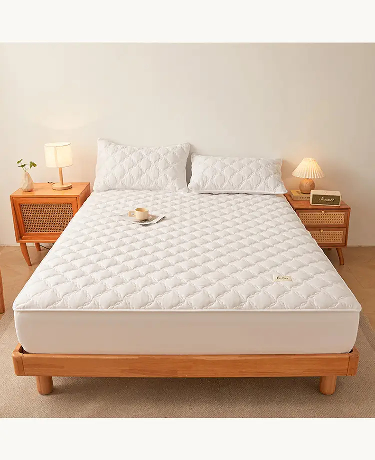 Class a Raw Cotton Double-Layer Quilted Xinjiang Cotton Fitted Sheet Mattress Protector Single Piece Bed Cover Wholesale Cross-Border — feature 15