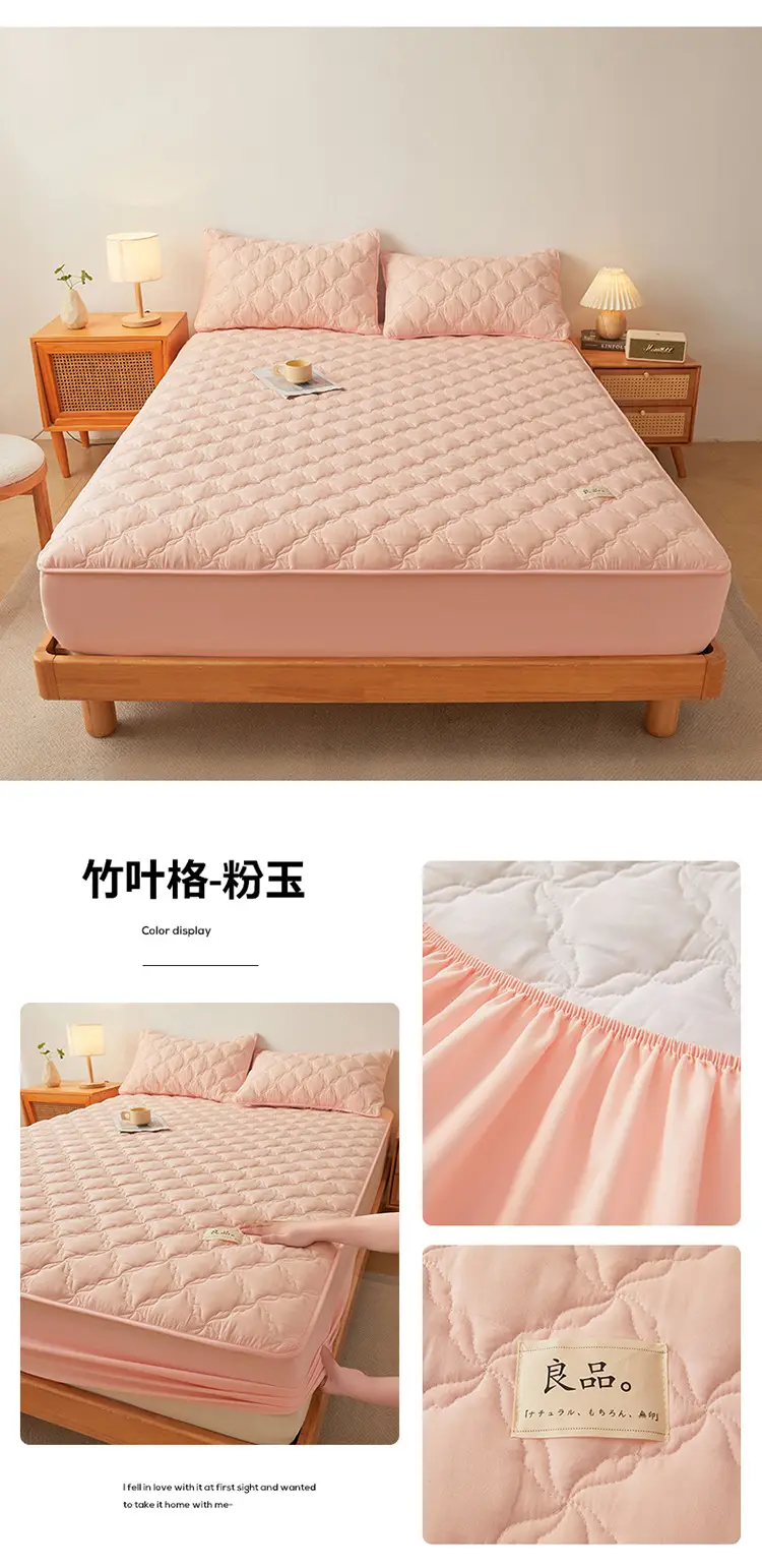 Class a Raw Cotton Double-Layer Quilted Xinjiang Cotton Fitted Sheet Mattress Protector Single Piece Bed Cover Wholesale Cross-Border — feature 19