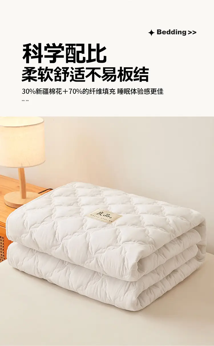 Class a Raw Cotton Double-Layer Quilted Xinjiang Cotton Fitted Sheet Mattress Protector Single Piece Bed Cover Wholesale Cross-Border — feature 8