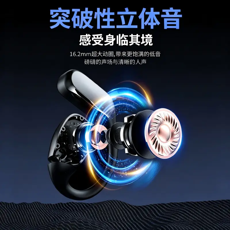Ows Private Model Wireless Earphones, Open-Ear Bluetooth Earphones, Ultra-Long Battery Life, Noise-Cancelling Sports Earphones