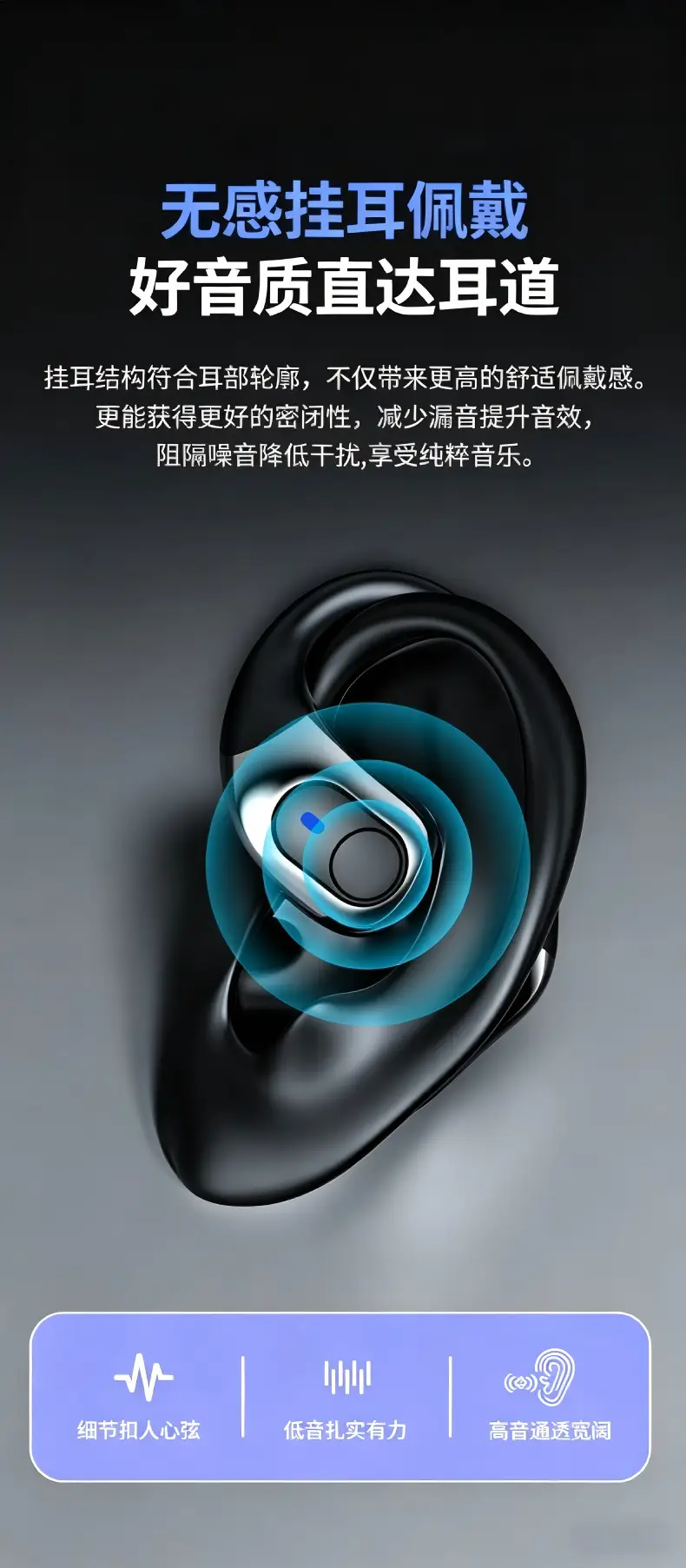 Ows Private Model Wireless Earphones, Open-Ear Bluetooth Earphones, Ultra-Long Battery Life, Noise-Cancelling Sports Earphones — feature 10
