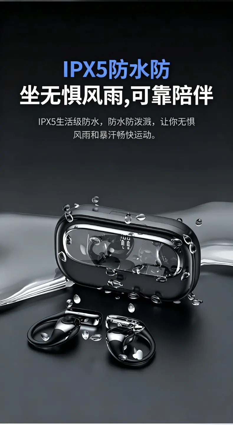 Ows Private Model Wireless Earphones, Open-Ear Bluetooth Earphones, Ultra-Long Battery Life, Noise-Cancelling Sports Earphones — feature 14
