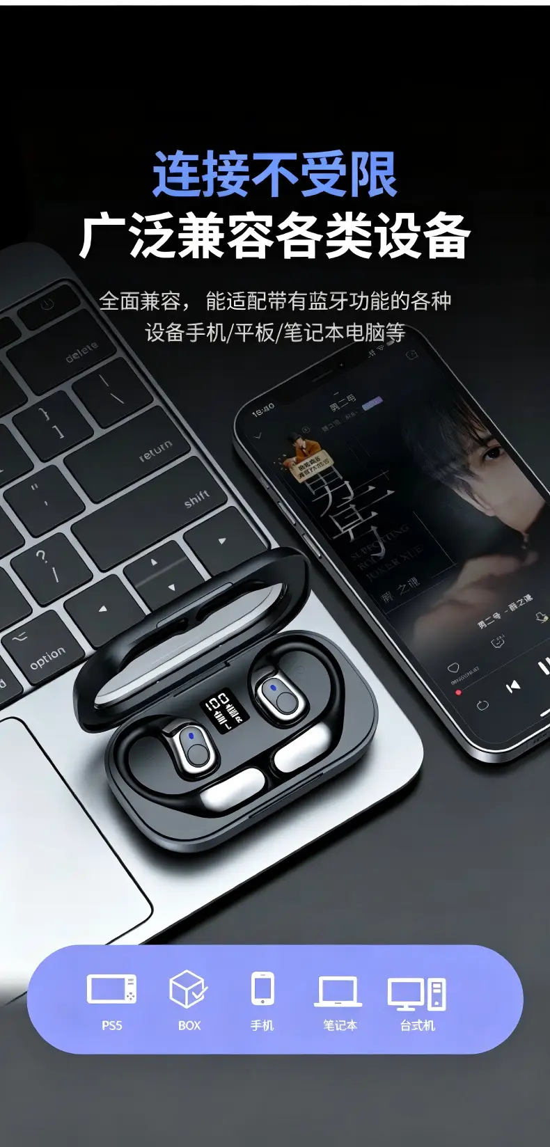 Ows Private Model Wireless Earphones, Open-Ear Bluetooth Earphones, Ultra-Long Battery Life, Noise-Cancelling Sports Earphones — feature 16