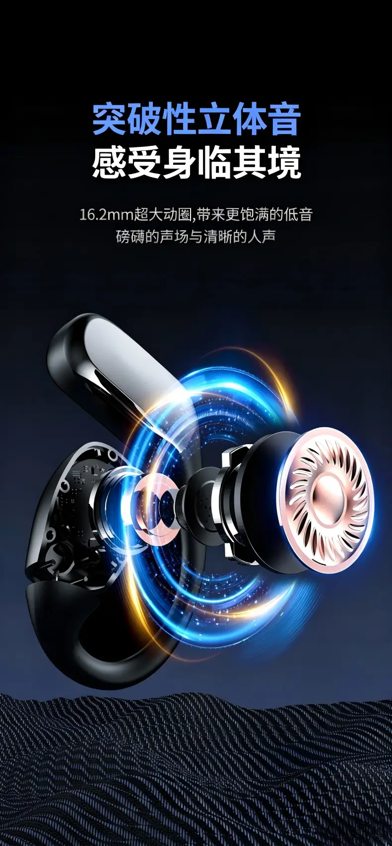 Ows Private Model Wireless Earphones, Open-Ear Bluetooth Earphones, Ultra-Long Battery Life, Noise-Cancelling Sports Earphones — feature 9