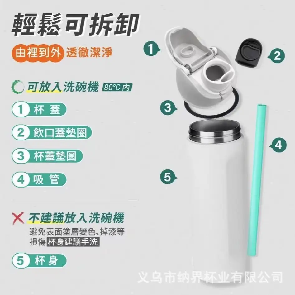 Owala Thermos Cup Freesip Water Cup Stainless Steel Thermos Cup with Straw Sports Cup Pop-Up Lid Cup Portable Cup