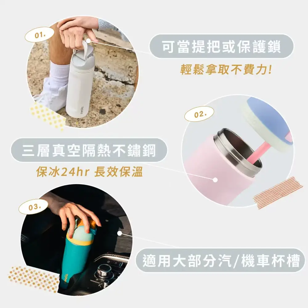 Owala Thermos Cup Freesip Water Cup Stainless Steel Thermos Cup with Straw Sports Cup Pop-Up Lid Cup Portable Cup — feature 20