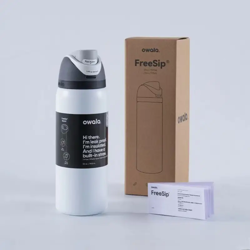 Owala Thermos Cup Freesip Water Cup Stainless Steel Thermos Cup with Straw Sports Cup Pop-Up Lid Cup Portable Cup