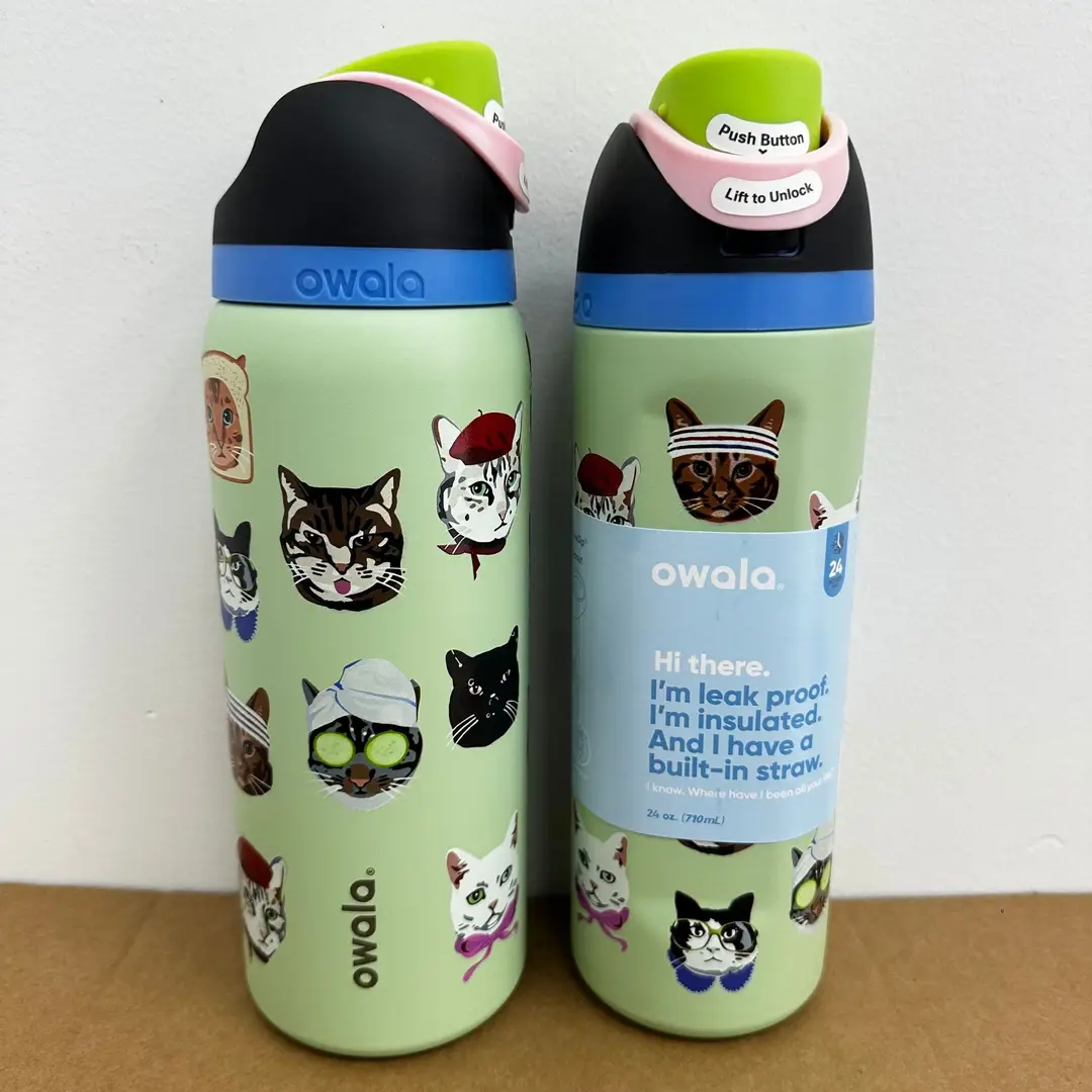 Owala Thermos Cup Freesip Water Cup Stainless Steel Thermos Cup with Straw Sports Cup Pop-Up Lid Cup Portable Cup