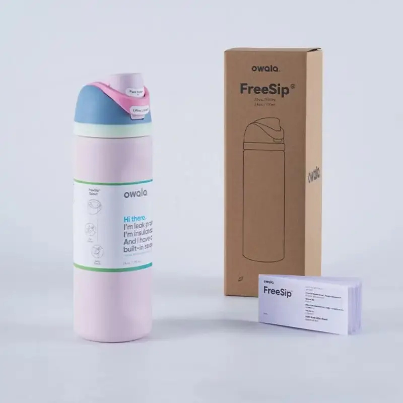 Owala Thermos Cup Freesip Water Cup Stainless Steel Thermos Cup with Straw Sports Cup Pop-Up Lid Cup Portable Cup