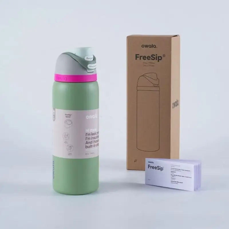 Owala Thermos Cup Freesip Water Cup Stainless Steel Thermos Cup with Straw Sports Cup Pop-Up Lid Cup Portable Cup
