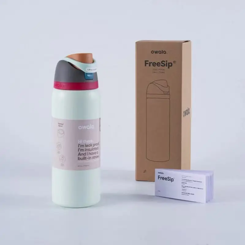 Owala Thermos Cup Freesip Water Cup Stainless Steel Thermos Cup with Straw Sports Cup Pop-Up Lid Cup Portable Cup