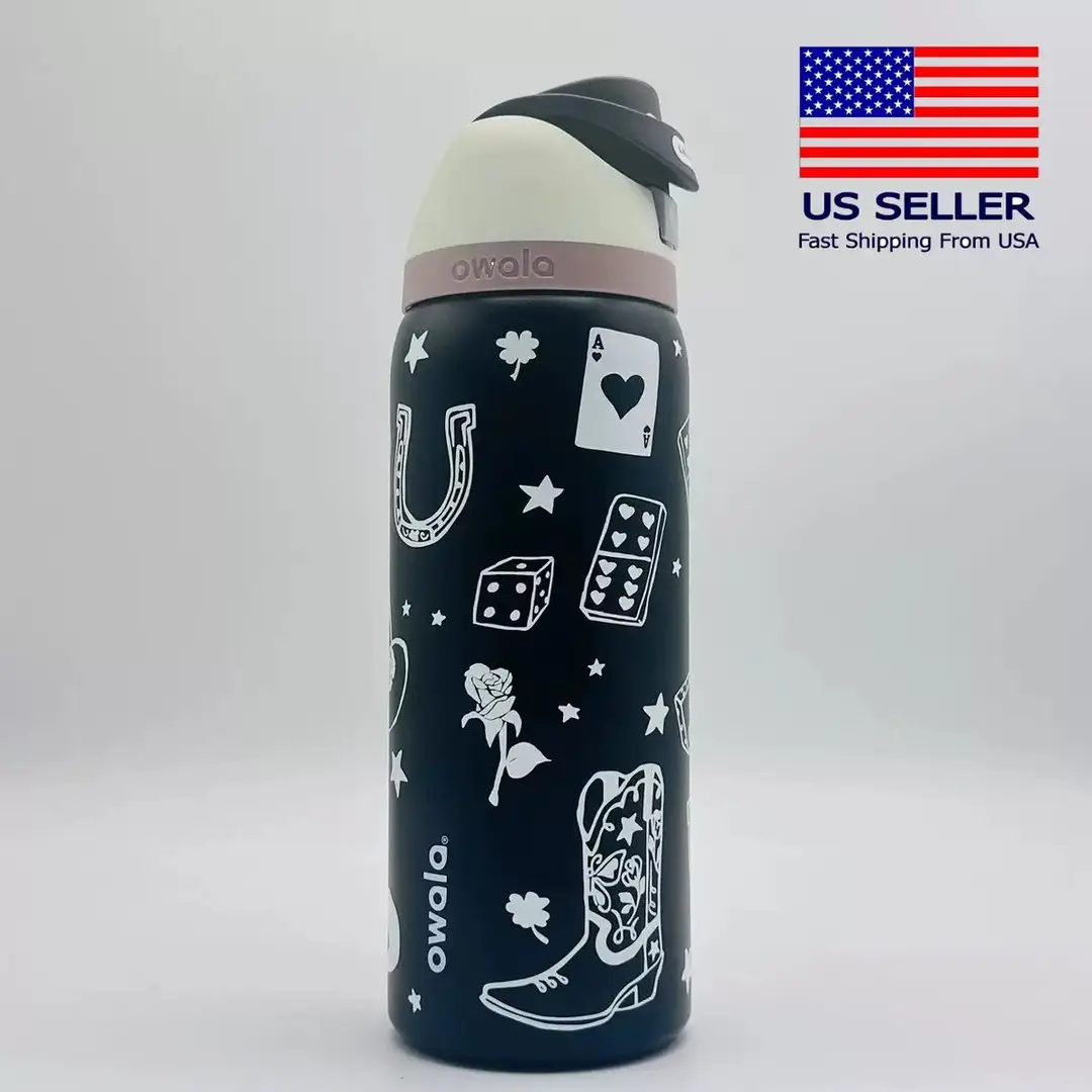 Owala Thermos Cup Freesip Water Cup Stainless Steel Thermos Cup with Straw Sports Cup Pop-Up Lid Cup Portable Cup