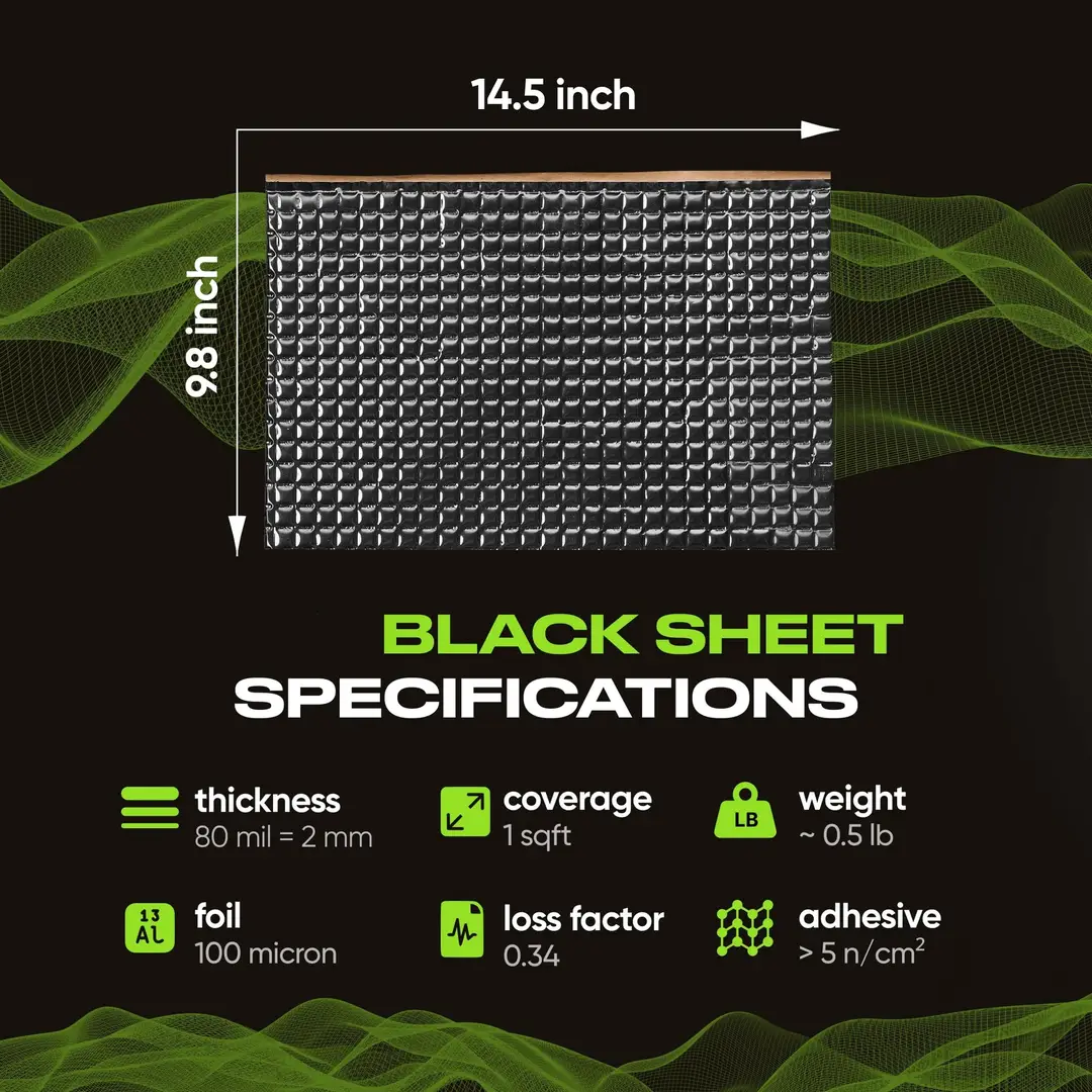 Car Soundproofing and Shock-Absorbing Materials Butyl Rubber Soundproofing Mat Noise Insulation and Shock Absorption — feature 5