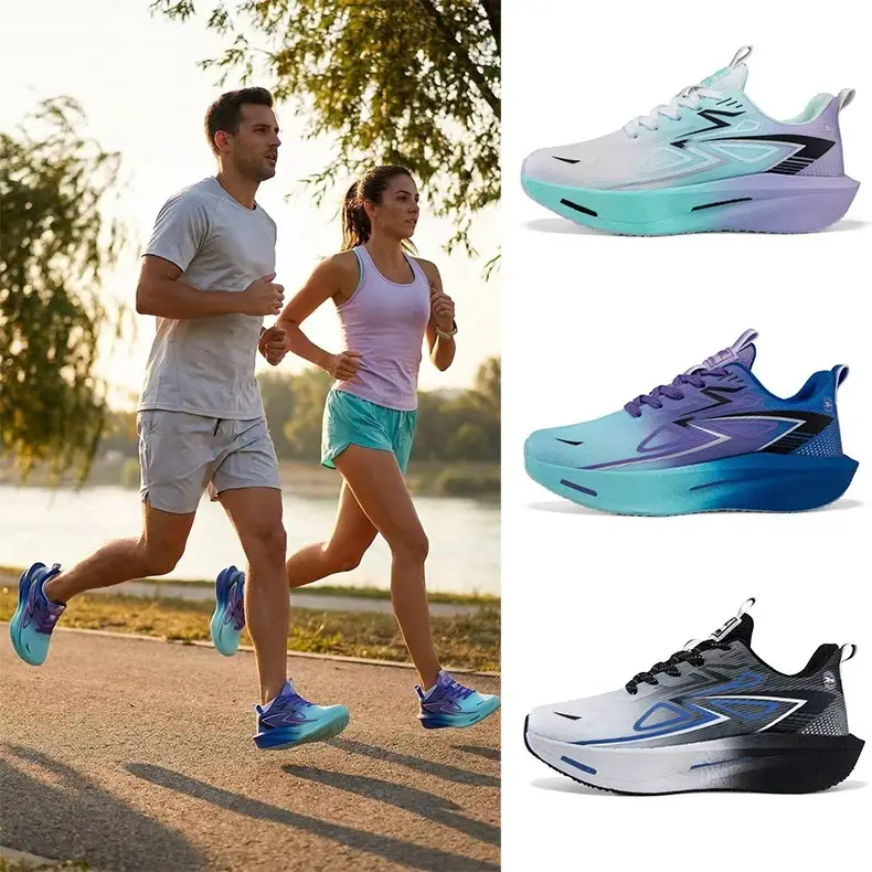 New Foreign Trade Model 2026 Breathable Ice Silk Running Shoes, Ultra-Light Shock-Absorbing Racing Shoes, Non-Slip Racing Running Shoes for Couples, Trendy for Students - Image 7