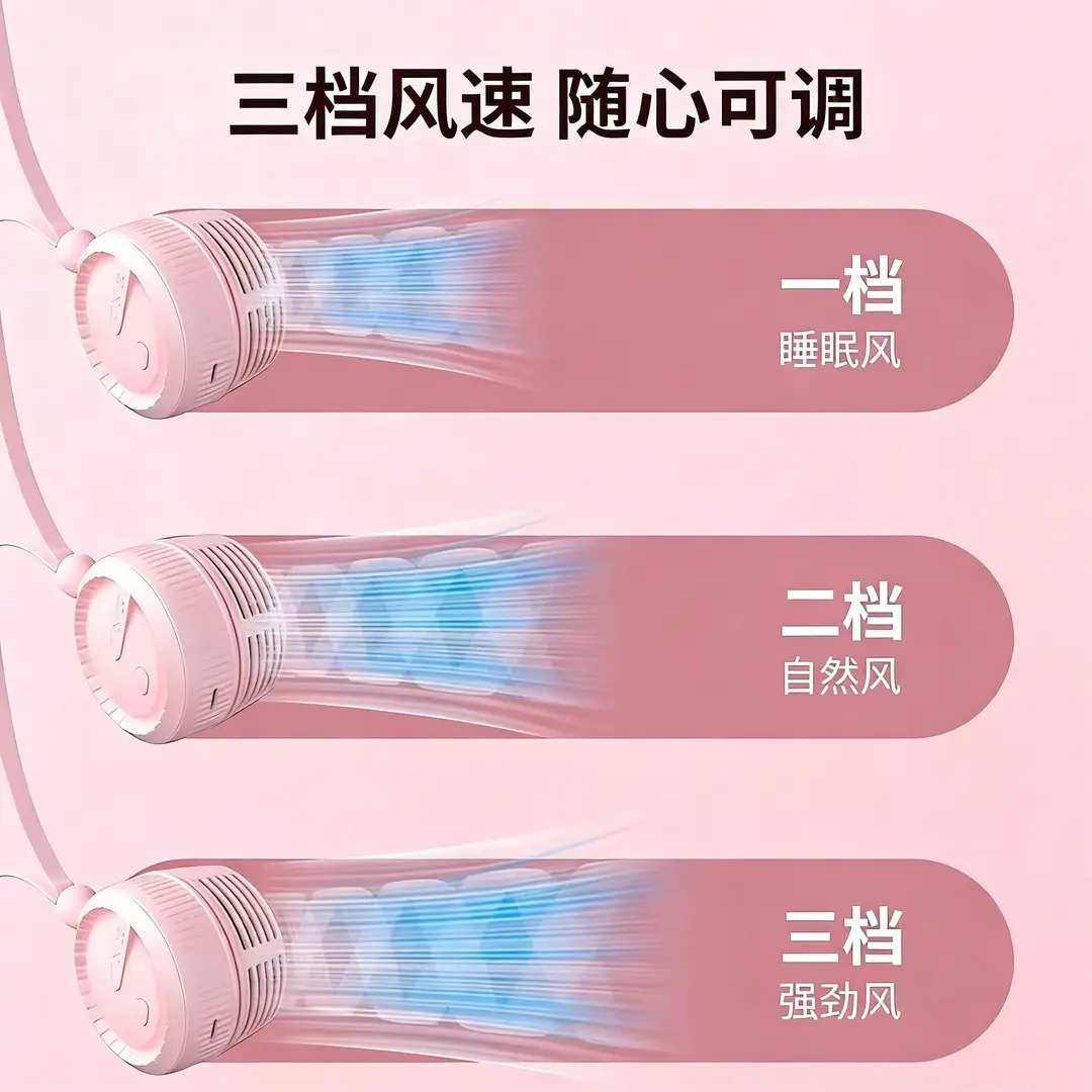 New Model of Neck-Hanging Fan with Ultra-Long Battery Life, Silent Operation, Strong Wind, Suitable for Outdoor Commuting and Office Use, Portable and Wearable for Cooling